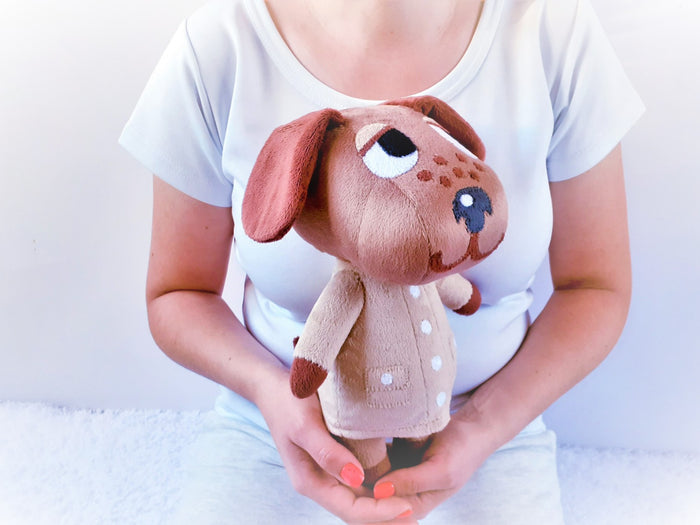 Handmade custom Bea the dog plush