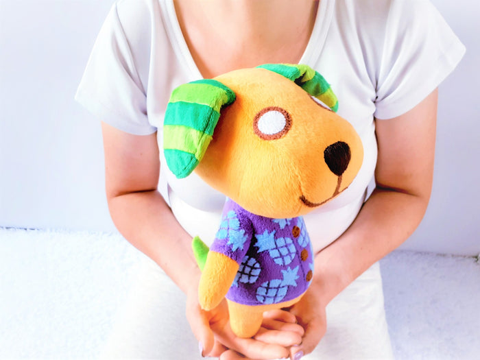 Handmade custom Biskit the dog plush