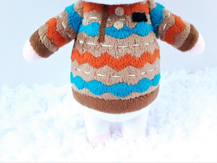 Handmade custom Bones the dog plush