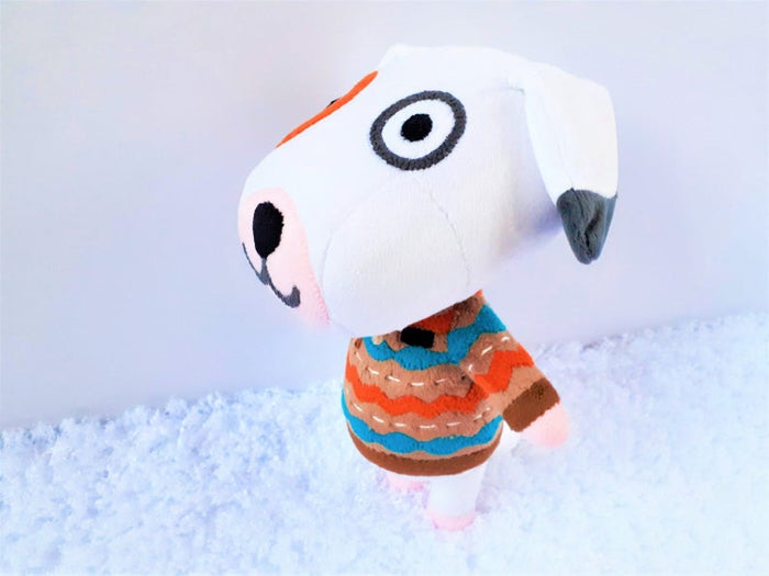 Handmade custom Bones the dog plush