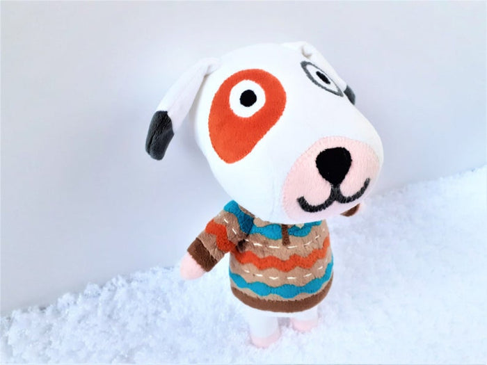 Handmade custom Bones the dog plush