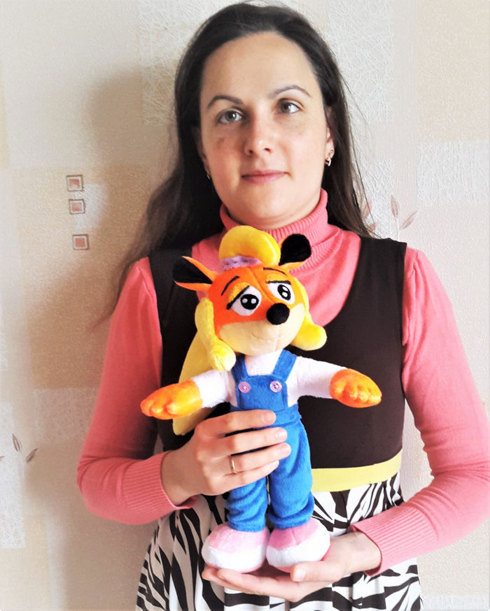 Handmade custom Coco Bandicoot the fox plush