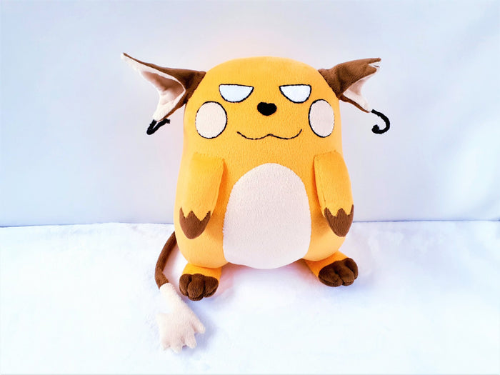 Handmade custom Fat Raichu plush from drawing