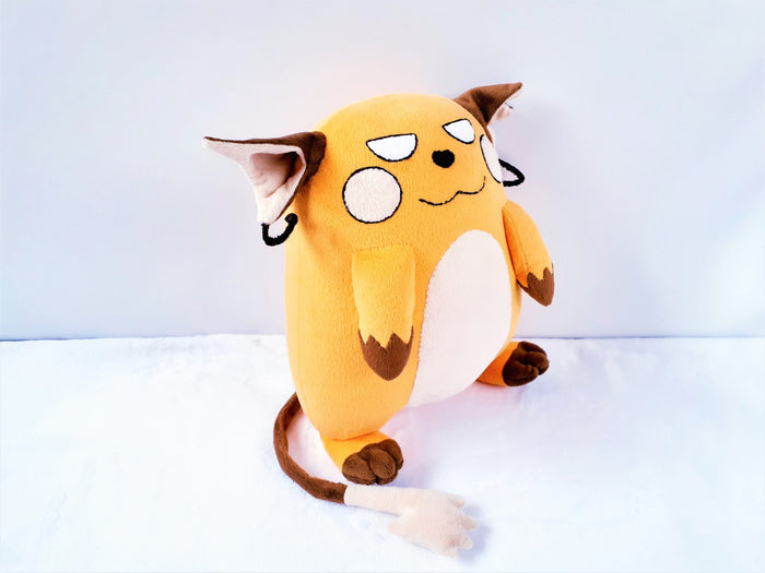 Handmade custom Fat Raichu plush from drawing