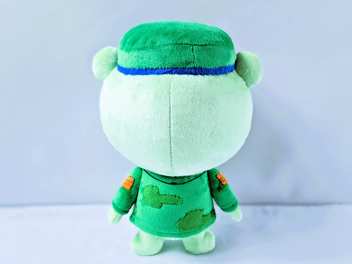 Handmade custom Flippy the green bear plush