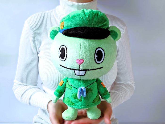 Handmade custom Flippy the green bear plush