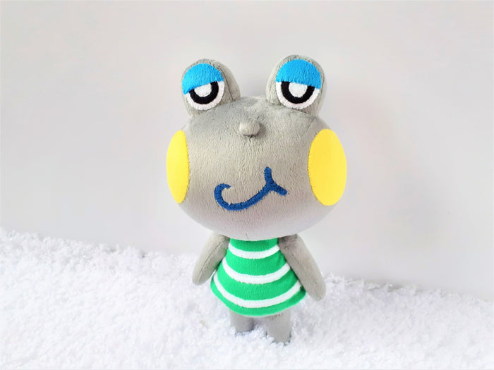 Handmade custom Huck the frog plush