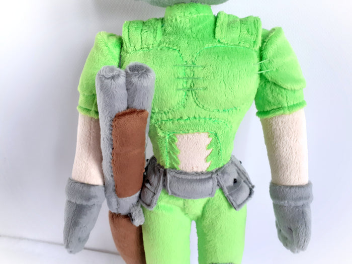 Handmade custom Old Doomguy plush
