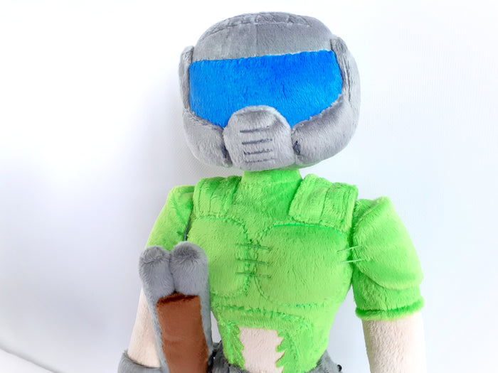 Handmade custom Old Doomguy plush