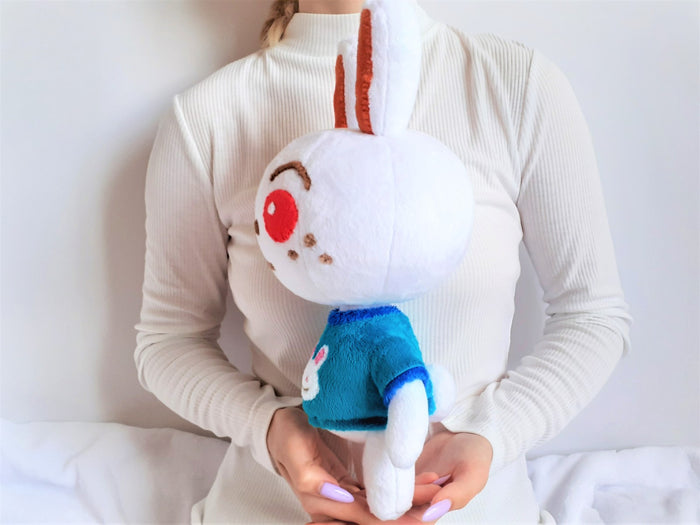 Handmade custom Ruby the rabbit plush home decor