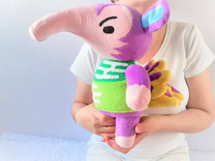 Handmade custom Snooty the anteater plush home decor