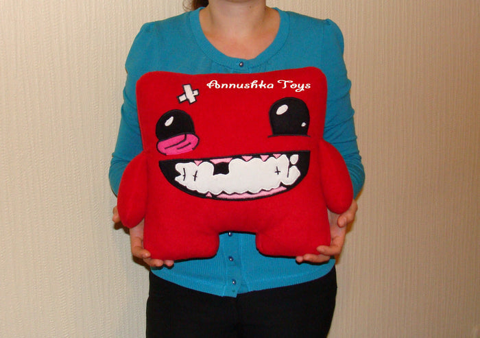 Handmade custom Super Meat Boy plush Bandage Girl