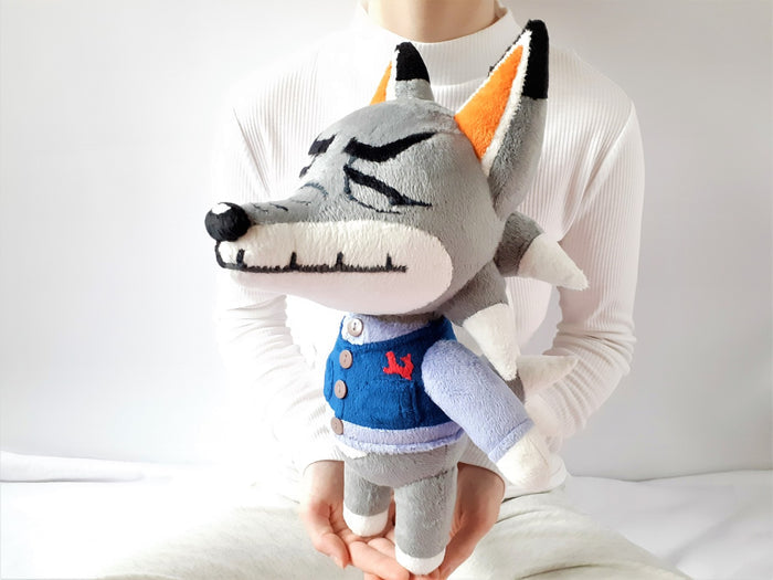 Handmade Dobie the wolf plush