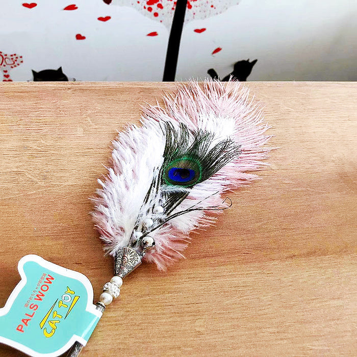 Handmade Peacock Interactive Cat Teaser