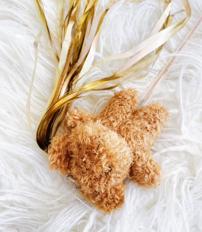 Handmade Teddy Bear Interactive Cat Teaser