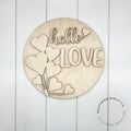 Hello Love 3D Round Blank (Balloons)