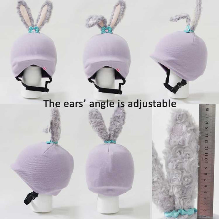 "Helmet Rizz Kuromi" Helmet Cover: black, white bat, cartoon gothic style