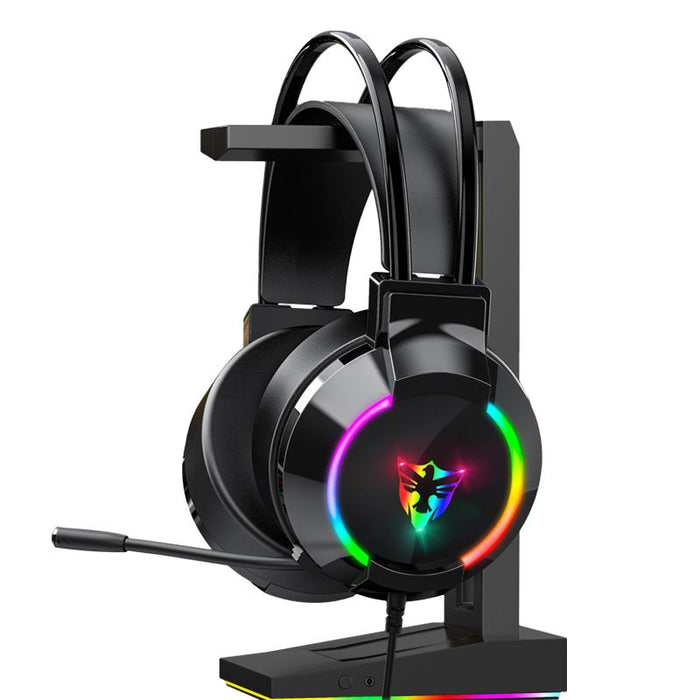 HG33L Gaming Headset: Immersive, Comfortable, Durable: black, dark gray over-ear gaming headset, futuristic gaming style