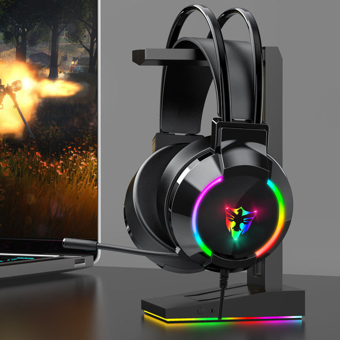 HG33L Gaming Headset: Immersive, Comfortable, Durable: black, dark gray over-ear gaming headset, futuristic gaming style