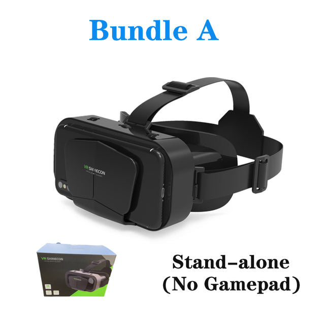 Immersive VR Headset with Controller: black, dark gray VR headset/goggles, modern tech style