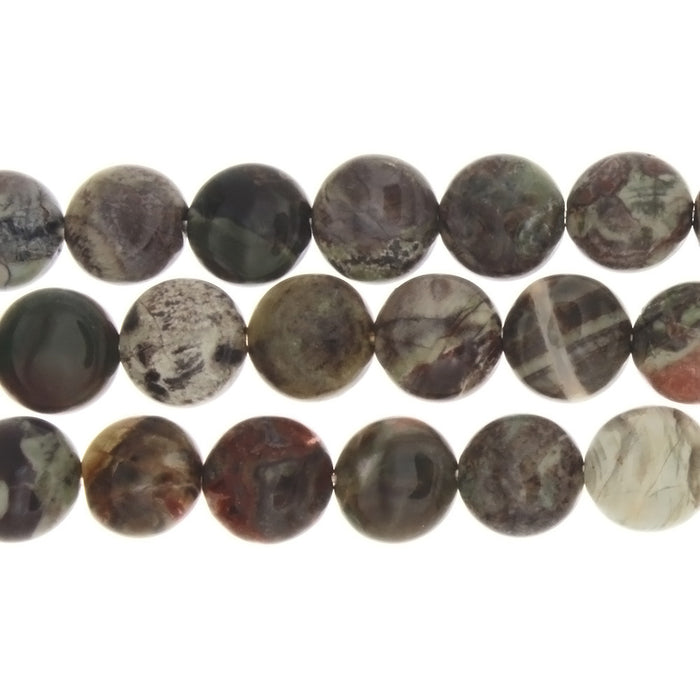 JASPER RAINFOREST COIN 12 MM STRAND