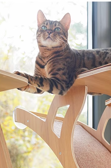 JoyCat Sky Blue Platform with Extra Large Scratcher