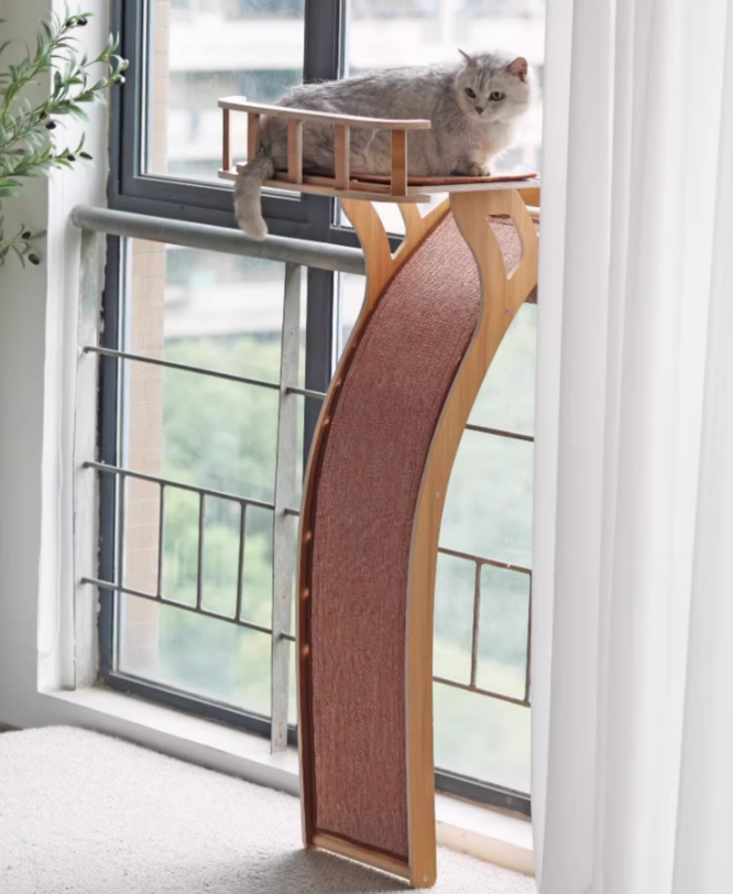 JoyCat Sky Blue Platform with Extra Large Scratcher