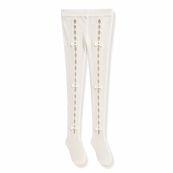 Kawaii Cutout Bow Pantyhose - Nylon Material Default