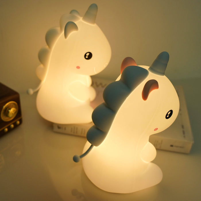 ketaili Silicone Night Light with Touch Control: warm white, cream unicorn characters, kawaii cartoon style
