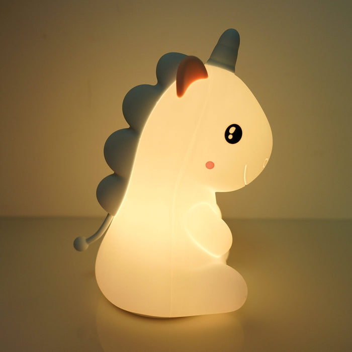 ketaili Silicone Night Light with Touch Control: warm white, cream unicorn characters, kawaii cartoon style