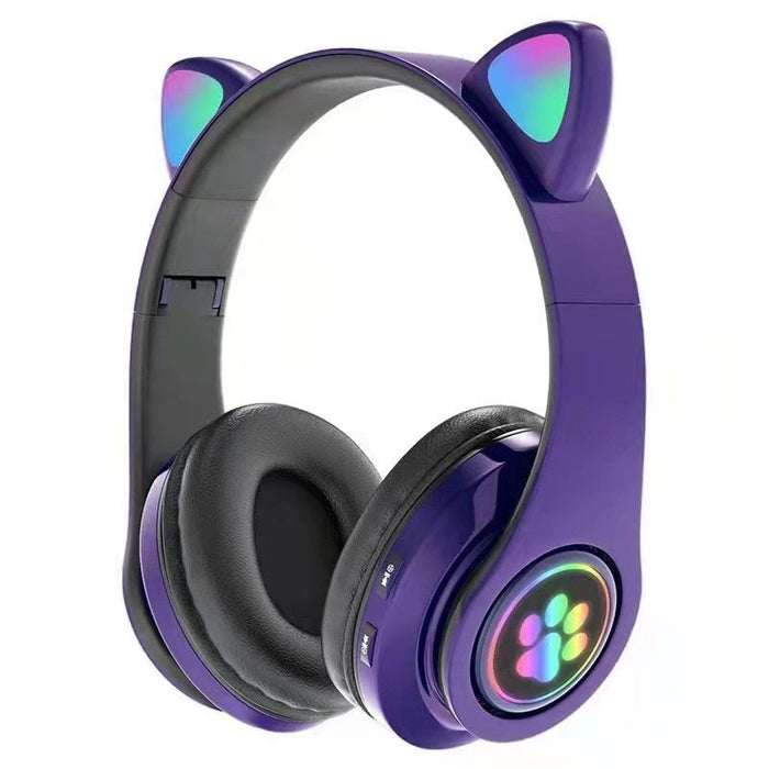 Kitty Bluetooth Headset: Colors, HiFi, Mic: pink, white cat, kawaii style