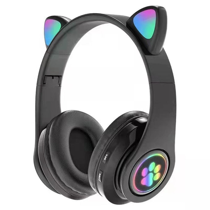 Kitty Bluetooth Headset: Colors, HiFi, Mic: pink, white cat, kawaii style