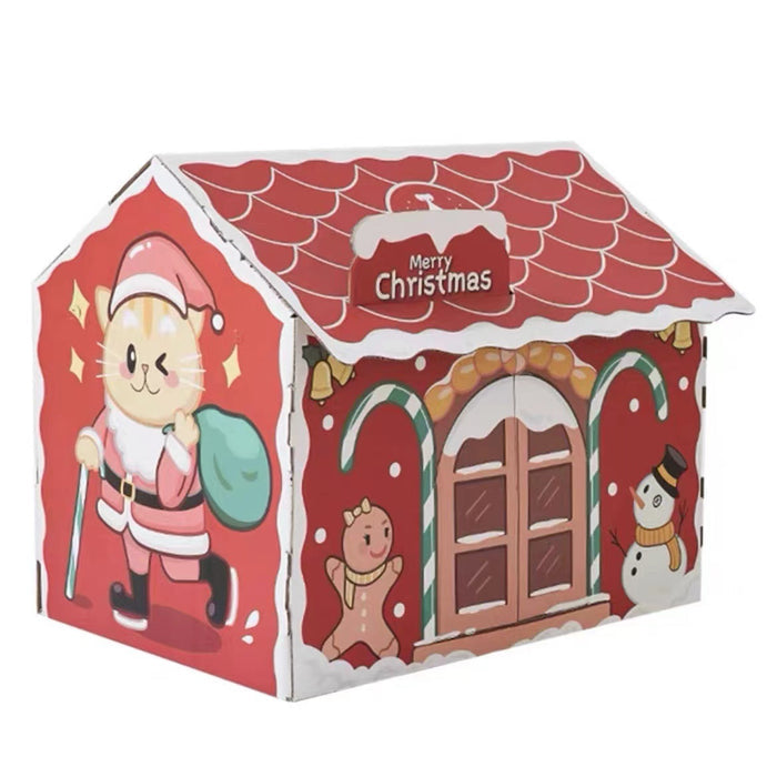 Kitty Shop Xmas House Cat Scratcher