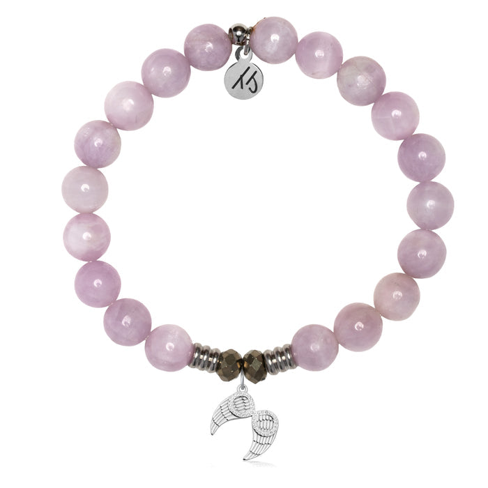 Kunzite Gemstone Bracelet with Infinite Protection Sterling Silver Charm