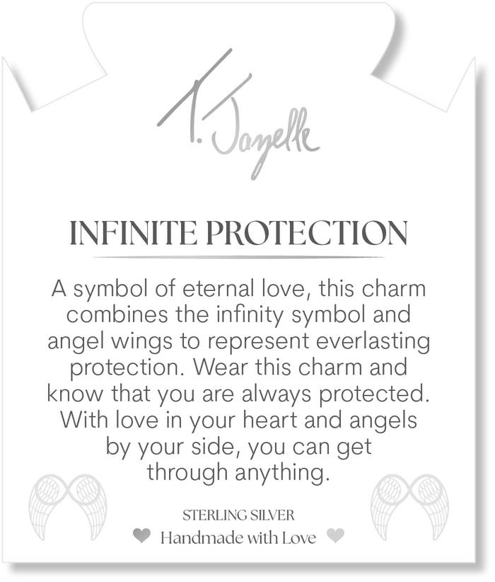 Kunzite Gemstone Bracelet with Infinite Protection Sterling Silver Charm