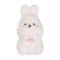 Little Rabbit Silicone Night Light: Rechargeable, Colorful: warm yellow, orange rabbit, kawaii cartoon style