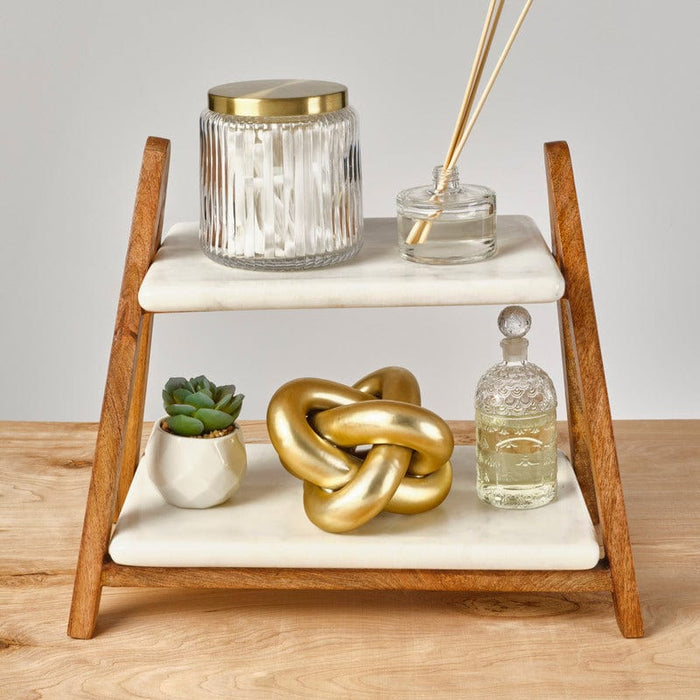 Luxor 2 Tier Marble Serve Tray
