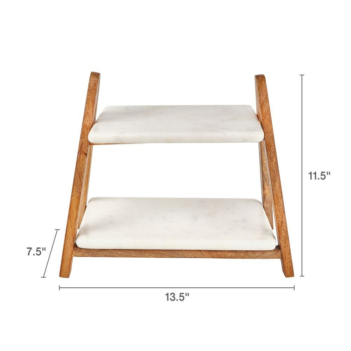 Luxor 2 Tier Marble Serve Tray