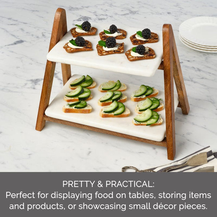 Luxor 2 Tier Marble Serve Tray