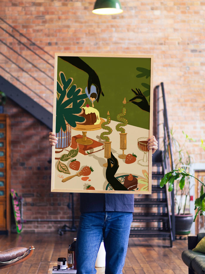 Merry Feast - Arty Guava - A1 - Natural Wood Frame |frame=A1 - Natural Wood Frame| |type=lifestyle|