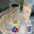 Multicoloured Crystal Lamp with 16 Colors: transparent, golden yellow decorative LED table lamp, modern decorative style