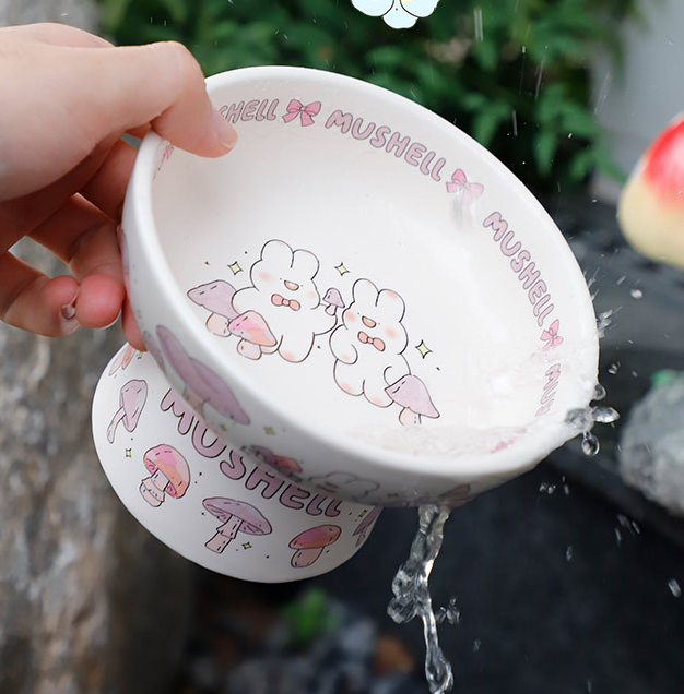 Mushell High Stand Ceramic Bowl Mushroom