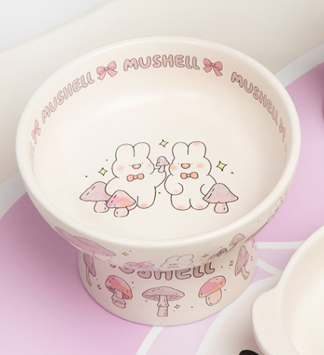 Mushell High Stand Ceramic Bowl Mushroom