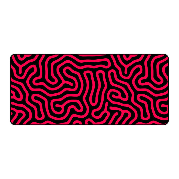 Neoprene Gaming Desk Mat Mousepad: black, neon green snake, graphic, edgy style