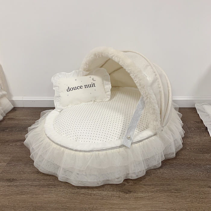 Nifty Fairy Lace White Pearl Pet Cot
