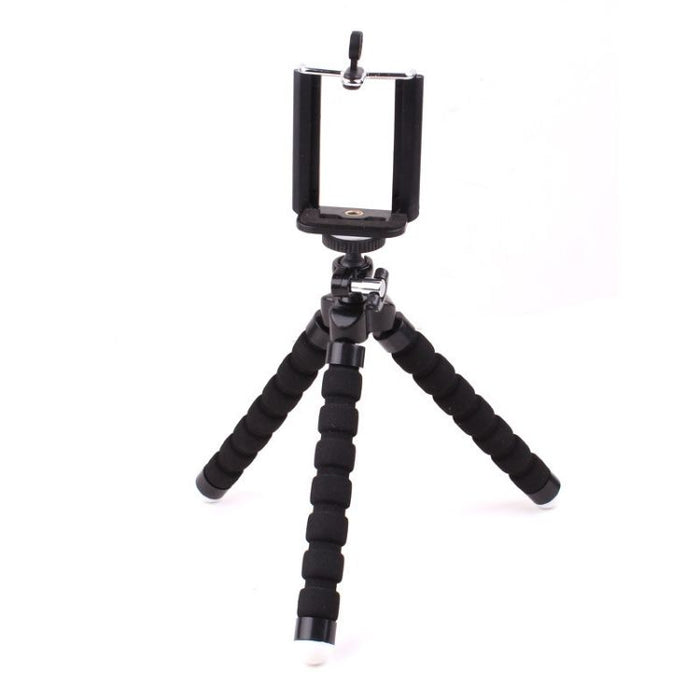 Octopus Phone Stand: Adjustable, Portable Holder: black, dark gray flexible mini tripod with phone holder, minimal functional