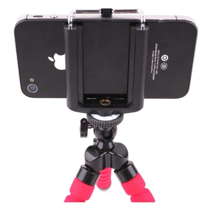 Octopus Phone Stand: Adjustable, Portable Holder: black, dark gray flexible mini tripod with phone holder, minimal functional