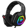 Onikuma RGB Gaming Headphones: Immersive, Durable, Multi-Platform: black, multicolor RGB lighting over-ear gaming headset, mo