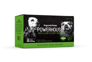 Organic Paws Powerhouse Goat & Lamb W’ Leafy Greens 6 x 250g