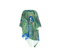 Draped Kimono - Peacock Watercolour Painting - Designer Clothing Brazen Design Studio Dim Gray
